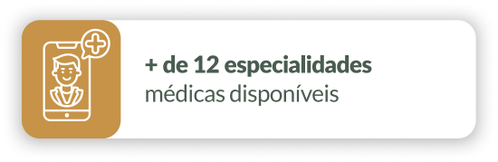 Mais de 12 especialidades médicas disponíveis